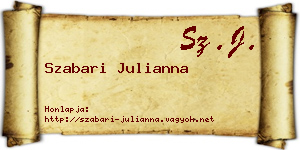 Szabari Julianna névjegykártya